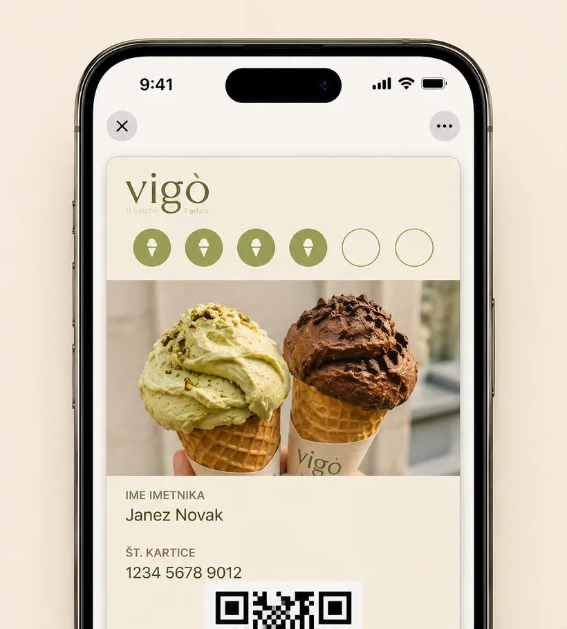 Vigò kartica v Apple Wallet